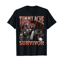 Tummy Ache Survivor Funny Hard Skeleton Meme Bootleg T-Shirt