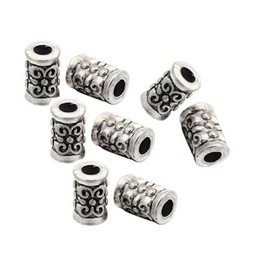 Spacer Tube Spacers Beads Silver Spacer Metal Beads 7 x 5 mm Pack of 45 Tube/Tube Spacer Beads for Jewellery Chain Bracelet Jewellery Parts