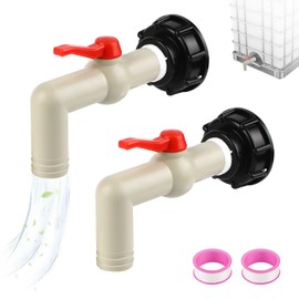SWAWIS IBC Outlet Valve IBC Tank Accessories Water Tank S60 x 6 Coarse Thread IBC Adapter Ball Valve 1 Inch with Spout 32 mm, Tank Drain Valve IBC Shut-off Valve for IBC Container, Water Tank, Rain Butt