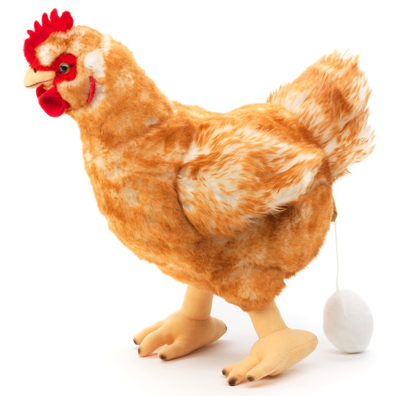 Uni-Toys - Brown Hen with Egg - 37 cm (Height)