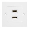 Logilink HDMI 2-Port Wall Socket Adapter - White