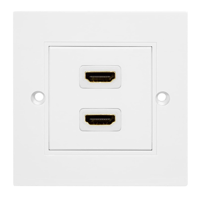 Logilink HDMI 2-Port Wall Socket Adapter - White
