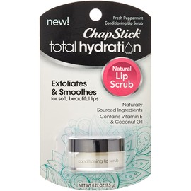 ChapStick Total Hydration Natural Conditioning Lip Scrub, Exfoliator (Fresh Peppermint Flavor, 0.27 Ounce, 1 Count)