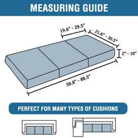 H.VERSAILTEX Fleece Couch Cushion Covers - Stretch Covers for 3 Cushion Sofa - Thick & Soft - Washable (3 Piece, Taupe)