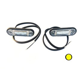 FRISTOM 2x LED Outline Light Yellow 78 x 18 x 22 Marker Light 12 V 24 V Truck Trailer Set