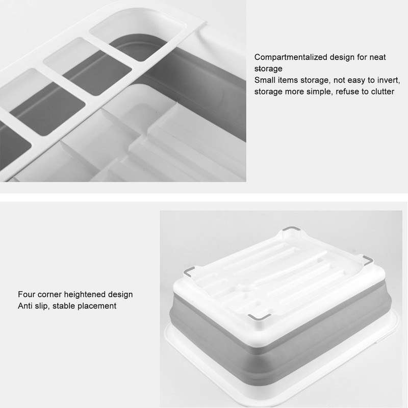 Collapsible Dish Drying Rack Space Saving Foldable Portable Dinnerware Drainer