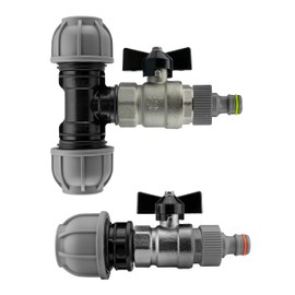 mdpe Compression Water Supply Pipe Fitting to Metal Butterfly Valve-Universal Click-Lock Hose Connection kit,for 20mm,25mm or 32mm Pipe (20mm tee)