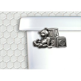 Teddy Bear Toilet Flush Handle in Satin Pewter Finish-Front Mount
