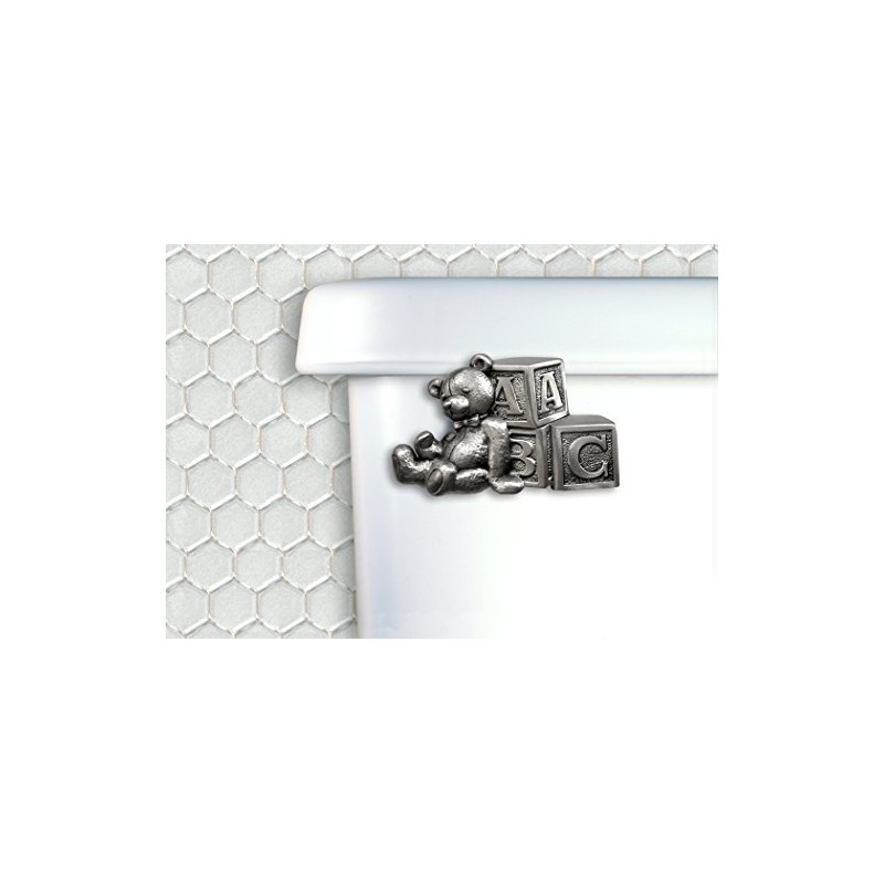 Teddy Bear Toilet Flush Handle in Satin Pewter Finish-Front Mount