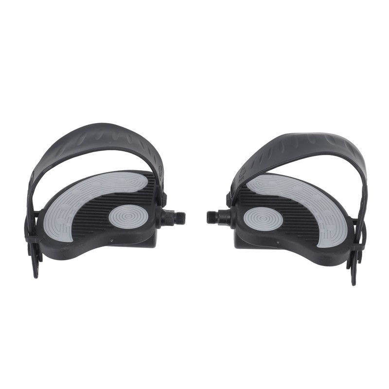 2PCS Exercise Bike Pedals with Straps PP PVC Stainless Steel