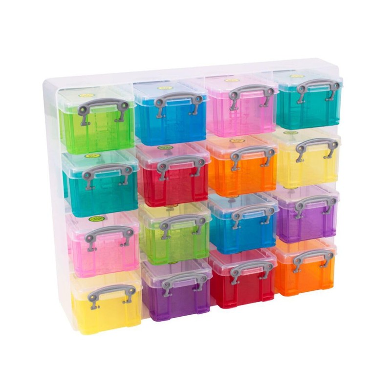 Really Useful Plastic Storage Box 0.3 Litre Organiser Pack (16