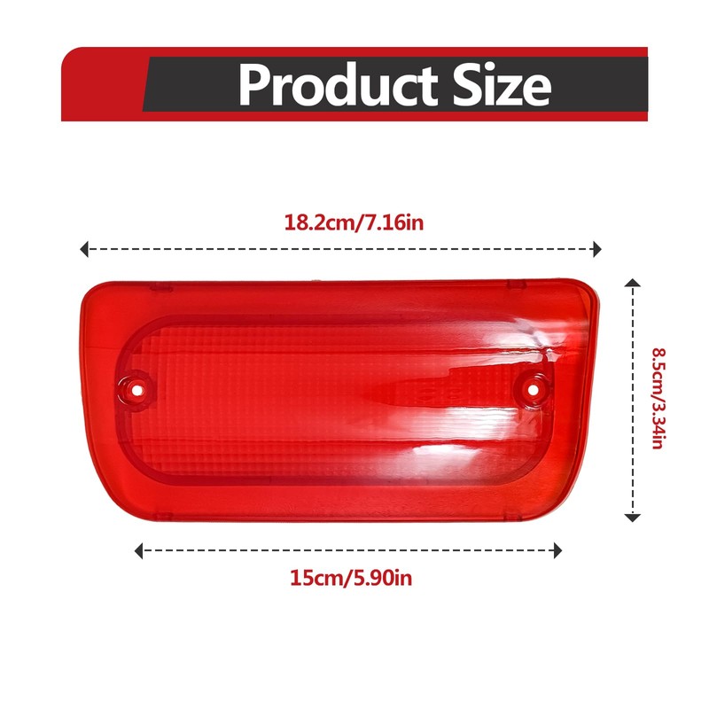 NOTISH Third Brake Light Lens, Third Brake Light Cover, Crew