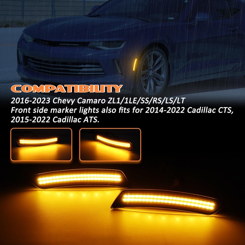 AreLokpri Dynamic Front Rear Bumper Side Marker Lights Compatible with