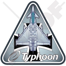 Eurofighter EF2000 Typhoon German Air Force Luftwaffe Germany 3.7" (95mm) Vinyl Bumper-Helmet Sticker, Decal