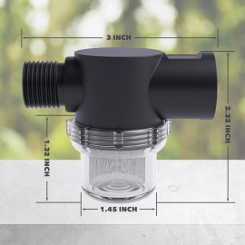 Leisure Coachworks LCW RV Water Pump Strainer Filter 1/2 Inch Twist-On Pipe Strainer 2 PACK