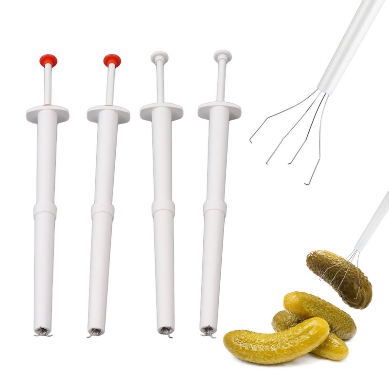 4PCS Pickle Picker Olive Grabber Food Claw Tool mit Edelstahlkrallen