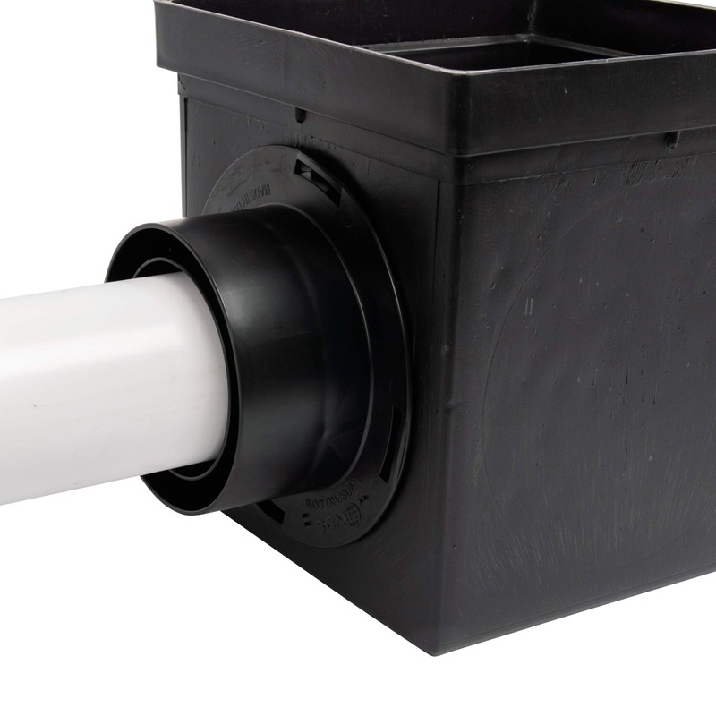 NDS 900BKITRTL1PK Square Catch Basin Drain Kit with 2-Opening Catch