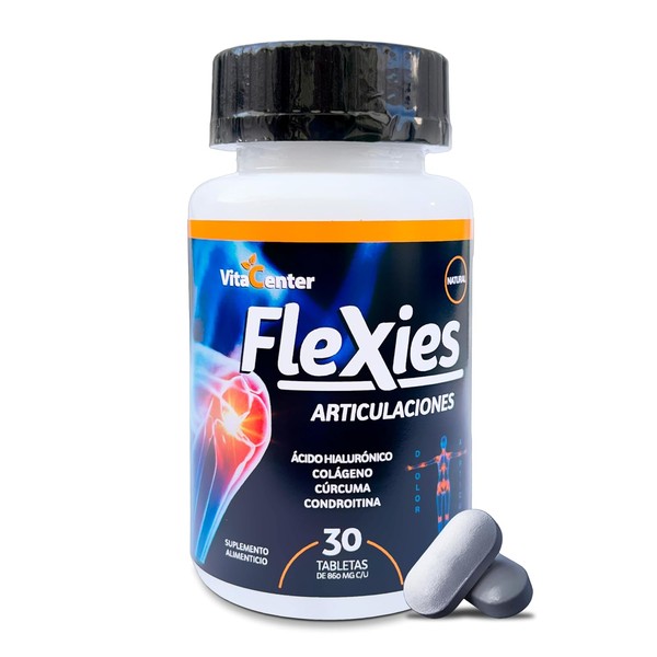 Flexies Suplementos Alimenticios Tabletas de cido Hialurnico, Colageno y Curcuma