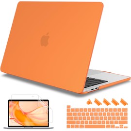 Mektron Matte Case for MacBook Pro 13 inch Case 2022 2021 2020 Release A2338 M2 M1 A2289 A2251, Plastic Hard Shell Cover with Touch Bar Fits Touch ID for 13 in MacBook Pro, B-Orange
