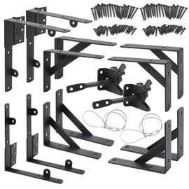 Fence Gate Kit, Anti Sag Gate Kit for Wooden Fence; Heavy Duty Gate Kit with Gate Latch; Gate Hardware for Wooden Gate Fence, Driveway Gates, Shed Doors, Corral Gates, Wood Windows Set of 2