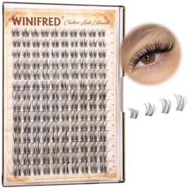 Winifred Lashes Clusters Natural Eyelash Clusters Clear Band Wispy Lash Clusters C Curvature Cluster Eyelash Extensions 10-16mm DIY Individual Lashes Natural Look