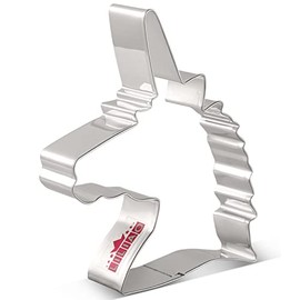 LILIAO Unicorn Head Cookie Cutter, 3.3" Wide x 5" Tall x 1" Deep, Stainless Steel