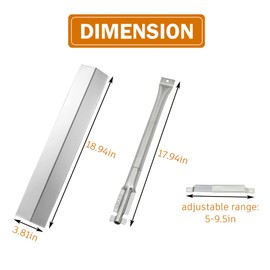 Grill Replacement Parts for Oklahoma Joe's Longhorn Combo 3 Burner Smoker 15202029 16202046 18202083 12201767 14201767 Heat Plates Grill Burners Grill Corssover Tube Grill Igniter Set for Oklahoma Joe