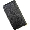 Rinre Long Wallet, Zipper, Round, Genuine Leather, Embossed Crocodile, Made
