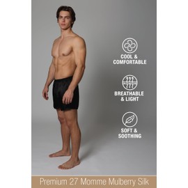 Tara Sartoria Luxury Artisan Silk Boxers For Men, Mens Silk Boxers, Natural, Machine Washable