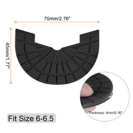 HARFINGTON 2pair Shoe Sole Protector for Sneakers Size 6-6.5 Self-Adhesive Non Slip Pad Heel Plates Repair for Men and Women, Black