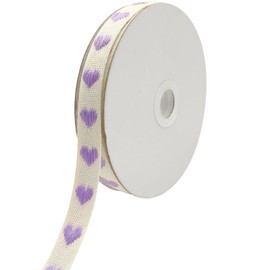 5/8 Inch Herringbone Twill Bias Tape for Sewing-15 Yards Purple Soft Cotton Pattern Love Heart Gift Wrapping Ribbon for DIY Crafts, Packaging, Wedding & Party Decorations,Tags & Binding