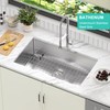 Bathenum 30-inch Undermount Single Bowel Kitchen Sink, Handmade 16 Gauge