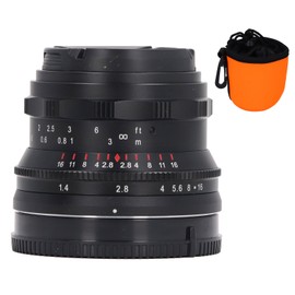 35mm F1.4 II Full Frame Manual Focus Lens 7 Layer Optical Coating E Mount Camera Lens for A7 A7II A7R A7RII X‑3 NEX‑3N Black