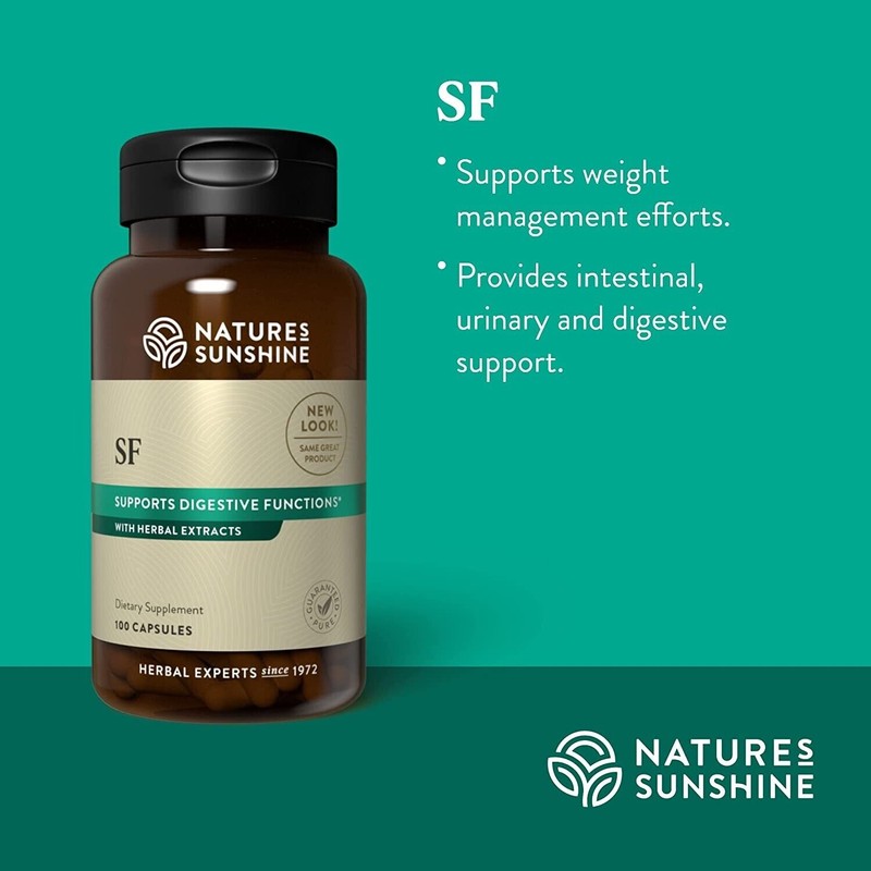 Natures Sunshine SF Supports Digestive Functions Herbal Extracts 100 Veg