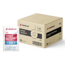 Dealmed Instant Hot Pack – Pack of 6, 5" x 9" Disposable Hot Packs for Injuries, Swelling, Sprains, Muscle Soreness and More, Single Squeeze Activation