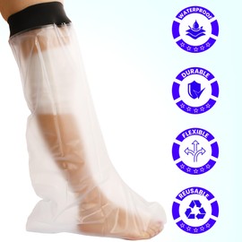 SEALCUFF Waterproof Cast & Bandage Protector, Reusable Cast Cover for Shower Adult Arm, Leg, Foot - Watertight Seal (Adult Short Leg)