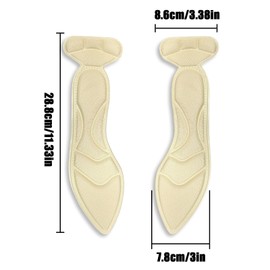 NILLOS High Heel Inserts, 3 Pairs Sponge Shoes Pads for Loose Shoes, Foot Pain (3 Colors)