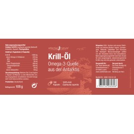 Krill Oil Capsules High Dose with 1000 mg per Day - 180 Capsules for 3 Months - Valuable Omega 3 Source - Superba Krill Oil with 100 mcg Astaxanthin