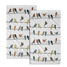 Rowley Birds - Juego de toallas de mano de 2,14 x 28 pulgadas, coloridas, bohemias, lindas, campestre, naturaleza, modernas, ultra suaves, para hotel, gimnasio, hogar, baño, decoración de cocina