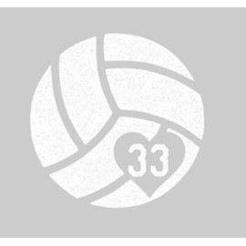 Volleyball Iron On Decal, Custom Number Team Volleyball Shirt Hoodie Blanket Bag Decal, DIY Craft, Heat Transfer Patch, Pick Size - Color - Number, Iron-On Almost Anything (White Glitter)