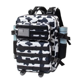 CtopxCone 25L Small Military Tactical Backpacks For Men Camping Hiking Trekking Daypack With Bottle Pouch Bug Out Bag Lage MOLLE DayPack - 25L Cow Print Backpack
