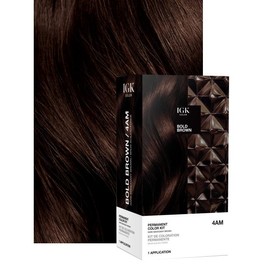 IGK PERMANENT COLOR KIT | Easy Application + Strengthen + Shine | Squalane + Orchid Extract | Vegan + Cruelty Free + Ammonia Free | 140ml | 4.75 oz:_4AM BOLD BROWN