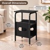 Small Side Table, Narrow End Table with 3-Tier Storage, Coffee