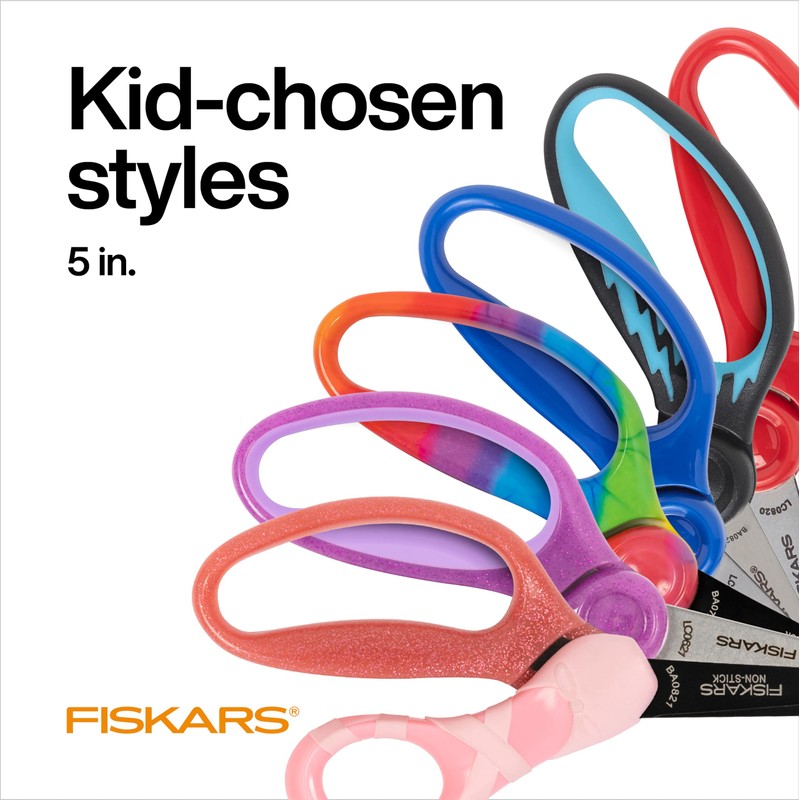 Fiskars Blunt-Tip Scissors for Kids, School or Crafting, 5", Premium