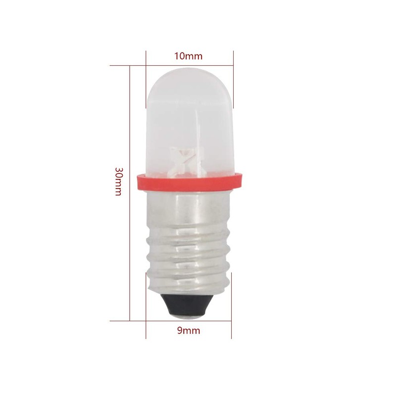 DERA 5pcs/lot E10 Screw Base LED Indicator Light Bulbs Spot