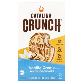 Catalina Crunch Vanilla Creme Sandwich Cookies, 5.9oz (14 cookies) | Low Carb, Low-Sugar, Keto Snacks