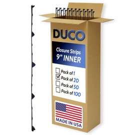 Duco USA-Made Classic Rib Foam Closure Strips 3ft Long, 9" Rib Profile - 20 Pack of Black Corrugated Roof Foam Strips - Weatherproof Seal to Block Gaps, Noise, Moisture, and More