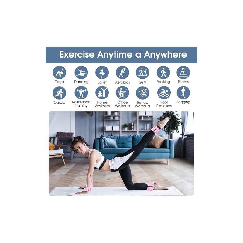 WAYAMY - Pesas de Tobillo Ajustables para Fitness, Totalmente Ajustable