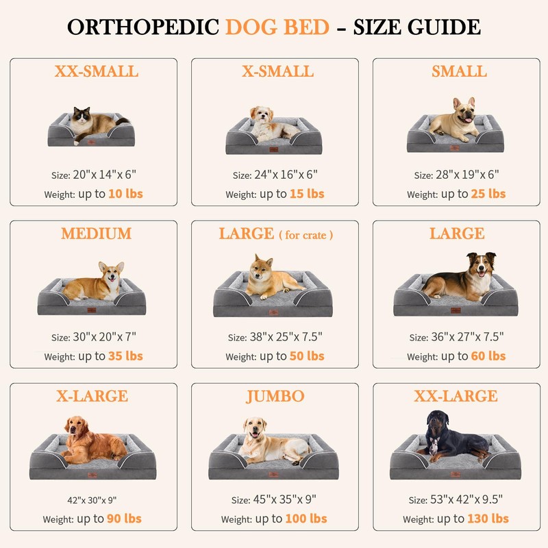Comfort Expression Large Dog Beds Waterproof Orthopedic Foam Dog Sofa