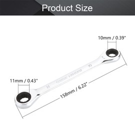 Utoolmart Ratcheting Wrench, 10mm x 11mm Metric Double Box End